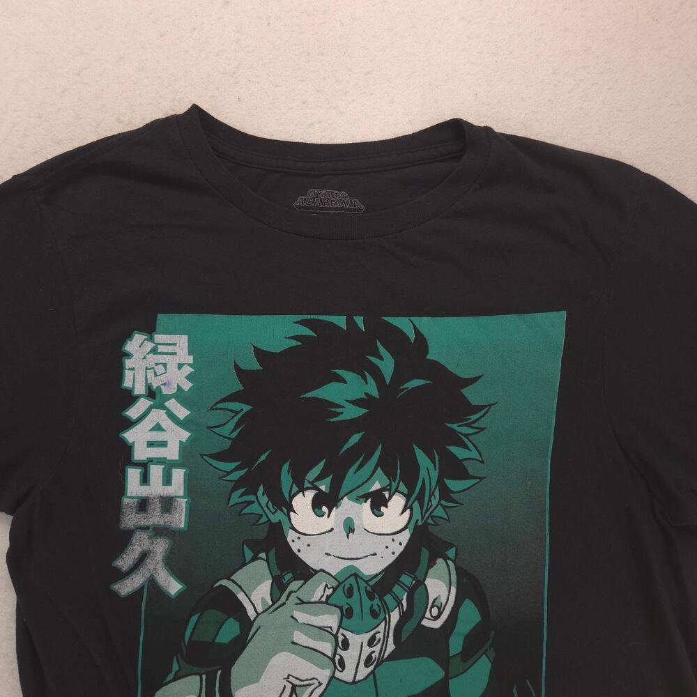 My Hero Academia Anime Crew Neck Short Sleeve Graphic T Shirt Mens Size M Black